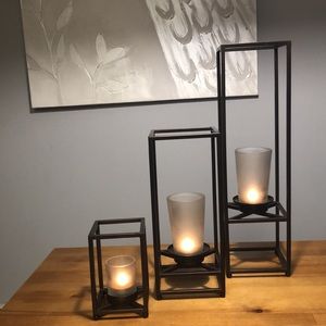 PartyLite caged candle holder set